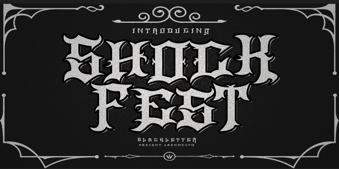 Beispiel einer Shockfest Ornament-Schriftart